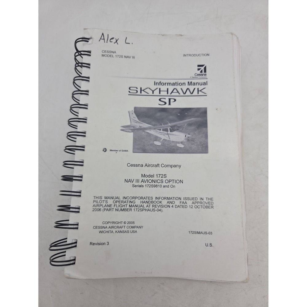 172S NAV III Cessna Skyhawk SP Information Manual Book 2005 Revision 3